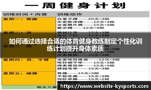 如何通过选择合适的体育健身教练制定个性化训练计划提升身体素质